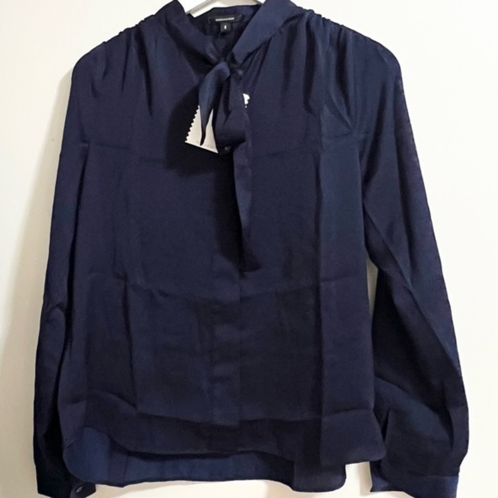 Elegant Navy Blue Women's Top